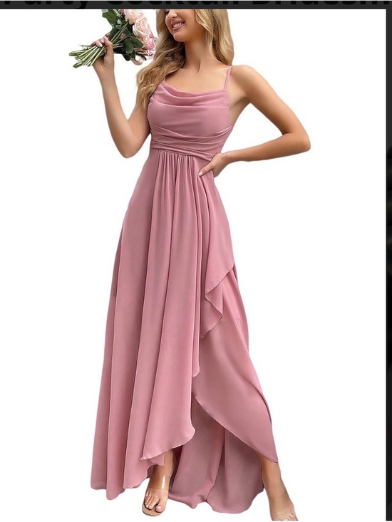 Dresses & Skirts - Elegant Spaghetti-Strap Mauve Maxi Dress